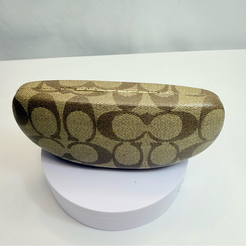 Coach Signature Pattern Sunglasses Case in Brown and Tan - Picture 4 of 9